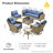 Emroy 6 - Person Reversible Modular Outdoor Conversation Set,Wicker Patio Seating Group with Lighted Coffee Table, All Weather Swivel Chair Set with Cushions-1029548067