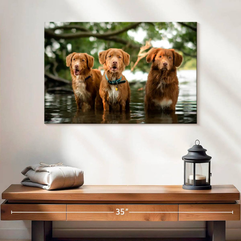 Brampt Tollers In The Water, 32" H x 48" W