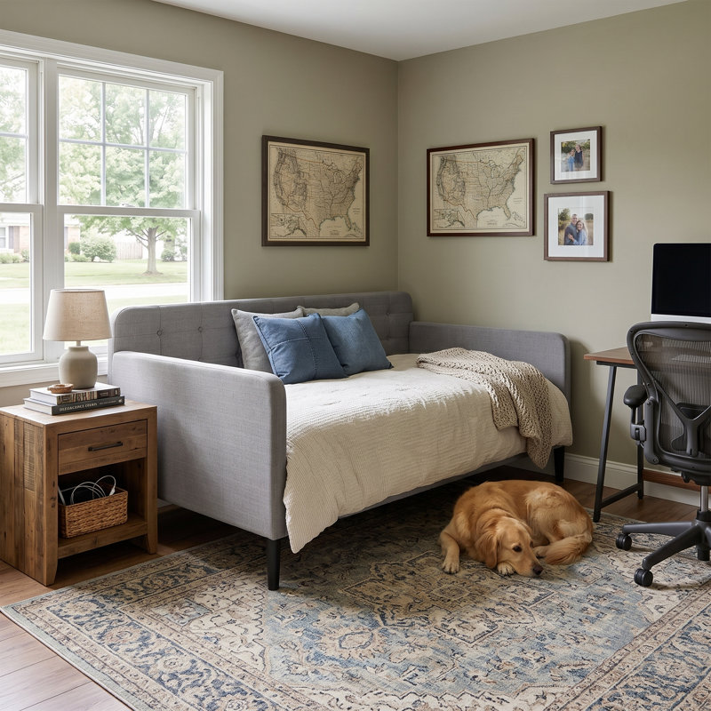 Fallon Upholstered Daybed, Gray