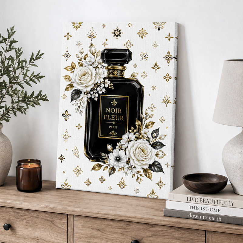 «Noir Fleur», œuvre d'art, impression sur toile encadrée, impression sur toile, 36" H x 24" W x 1.5" D, Wrapped Canvas