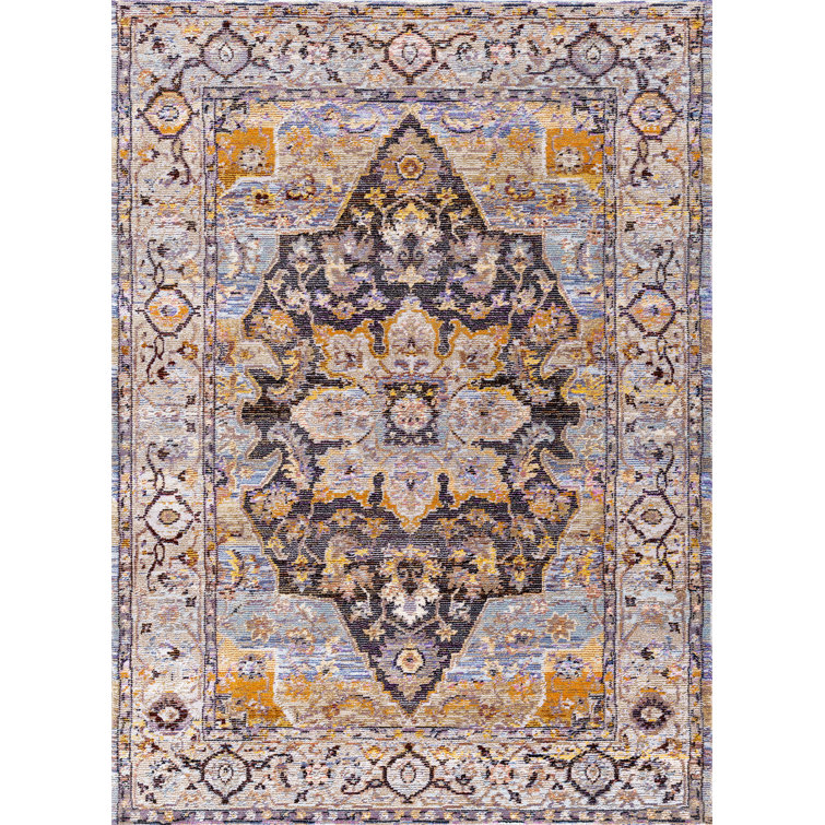 Tapis bleu / brun clair Lawnmont