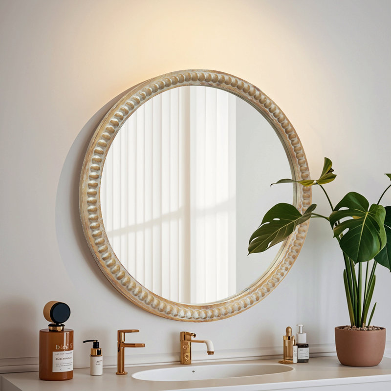 Miroir rond mural, 27,56 po x 27,56 po