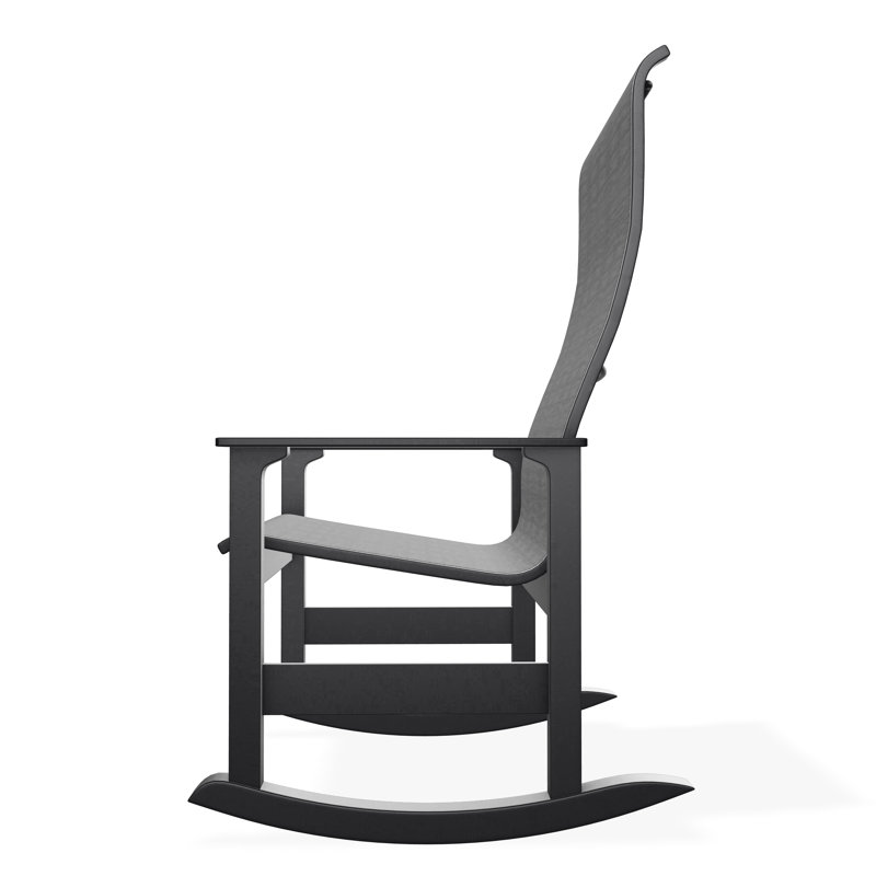 Leeward Polymer Outdoor Lounge Chair, Collect Charcoal, Black