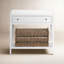 1 - Drawer Nightstand with Wicker Basket-516472861