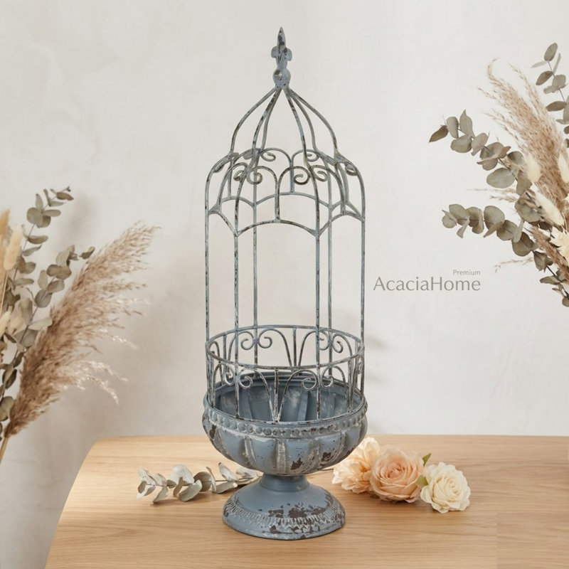 Metal Plant Cage, Blue