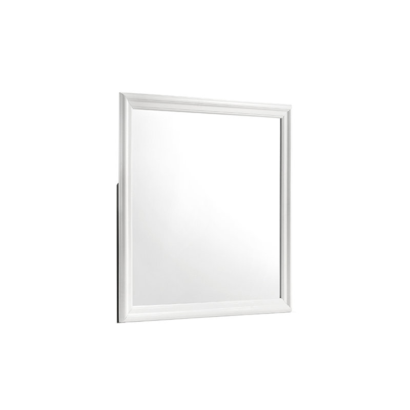 Mylhana Wood Flat Mirror, White