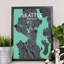 Seattle City Map - Unframed Graphic Art Print on Paper-1016934312-1016934307
