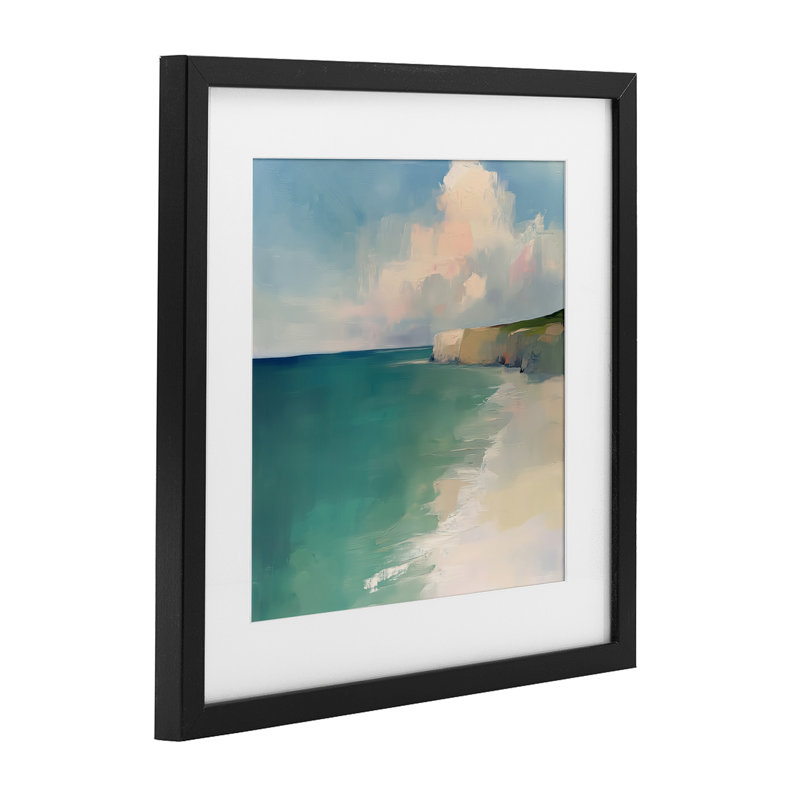 «Turquoise Horizons Beach Landscape», reproduction sous verre encadrée, design par Annabelle Hall, H 13 po x l 13 po