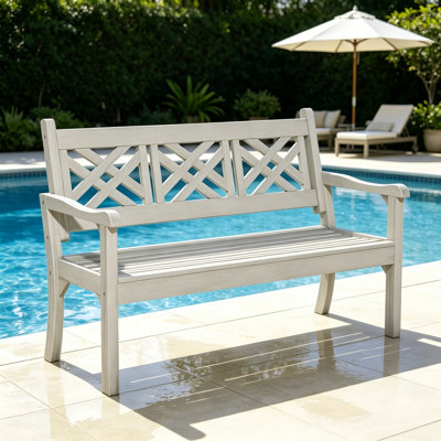 Outdoor Bench for Front Porch, Patio & Garden – 3-Person All-Weather Garden Bench with Back, 800 Lbs Capacity, Low Maintenance