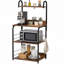 Standard Baker's Rack with Microwave Compatibility, Microwave Stand with 4 Hooks, Kitchen Storage Unit for Spices, Pots and Pans