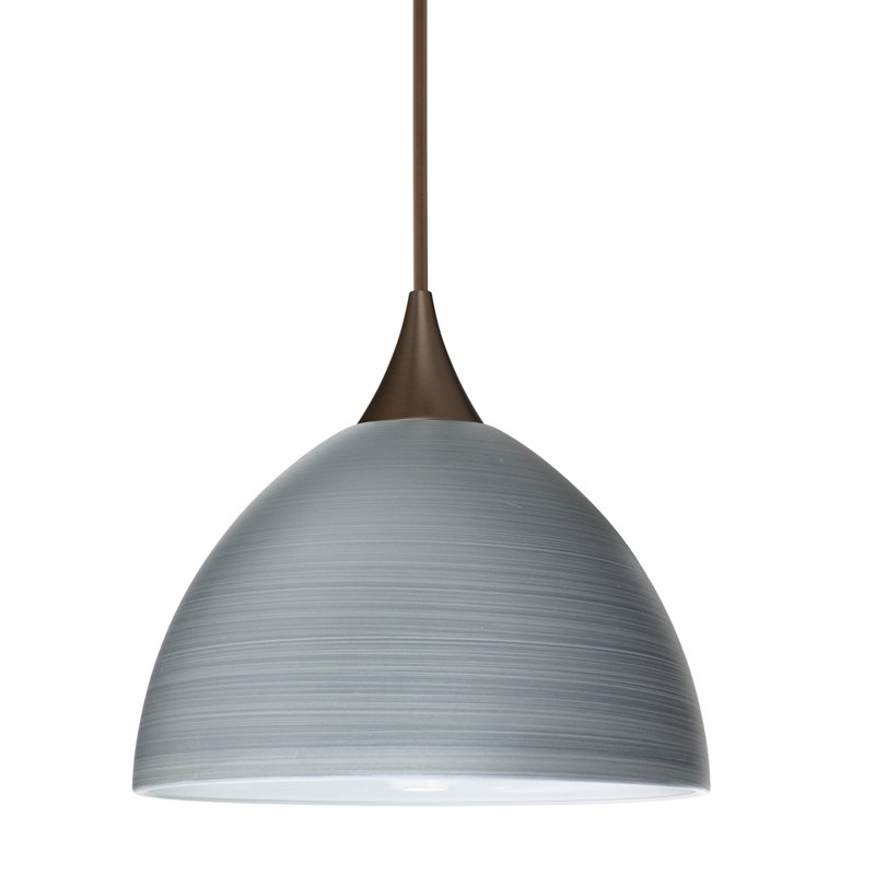 Luminaire suspendu en forme de dôme à 1 lumière Undis, Bronze, DEL, Titan