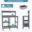 Potting Bench Outdoor Potting Table With Sink, Hdpe Potting Benches For Outside Gardening Table All Weather Use- Grey-1029361311
