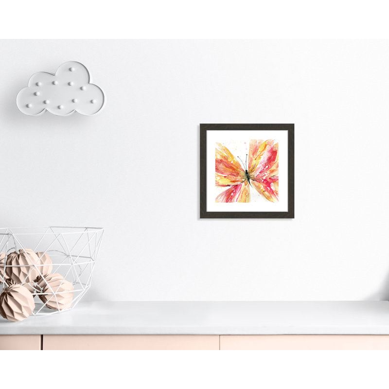 «Butterfly Flying II», art encadré, H 16 po x l 16 po x P 0,63 po, Structure noire