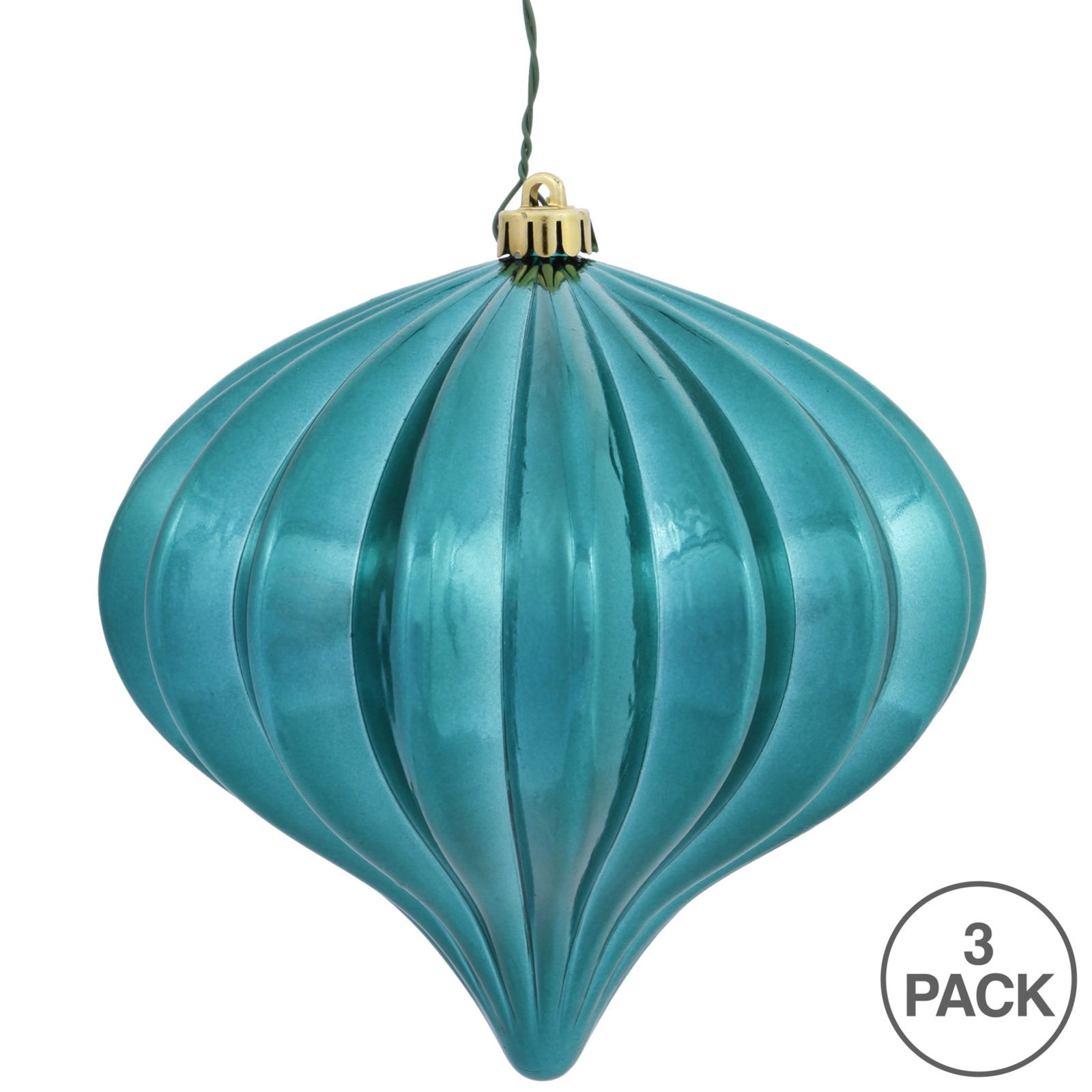 5.7" Onion Christmas Ornament UV, Teal 1