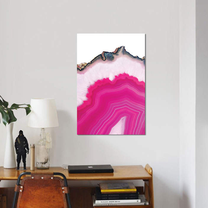 « rose agate slice », impression sur toile, H 18 po x l 12 po x P 1,5 po, Pas de tapis, Toile tendue