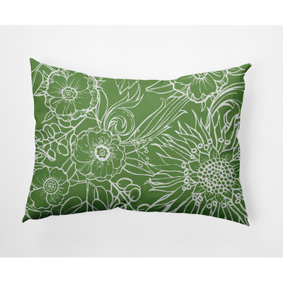 Cuban Flare Polyester Lumbar Rectangular Outdoor Pillow Cover & Insert
