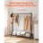 Clothes Rack, Rolling Clothing Garment Rack with Hanging Rod and Side Hooks, 198 lbs Load Capacity, Heavy Duty Carbon Steel Clothing Racks with Wheels, Ideal for Bedroom, Laundry, Living Room
