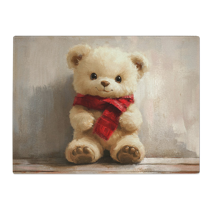 Teddy Bear  Glass Chopping Board