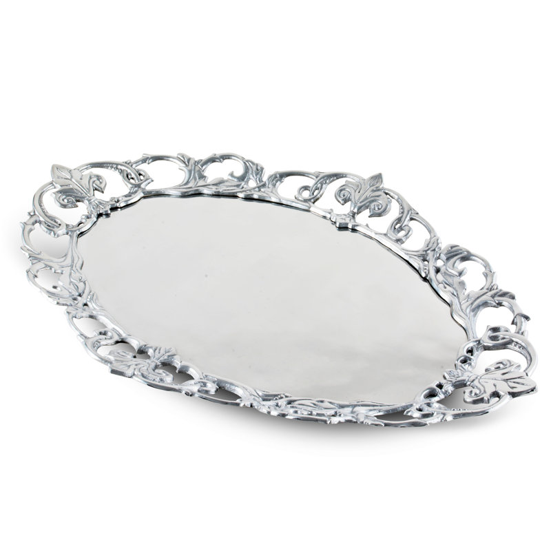 Fleur De Lis Metal Decorative Tray