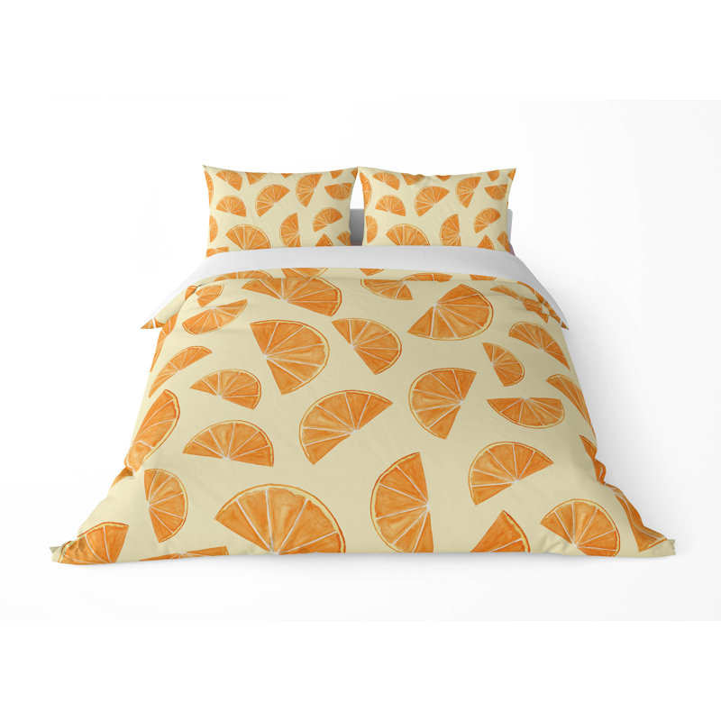 Summers Oranges 3- Piece Decorative Lightweight Comforter Set, Yellow, Twin Comforter + 2 Standard Pillowcases