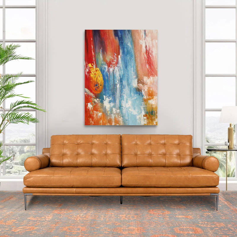 Spectre - peinture à l'huile abstraite multicolore peinte à la main sur toile
