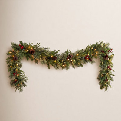 108" Pre-Lit Colonial Christmas Garland