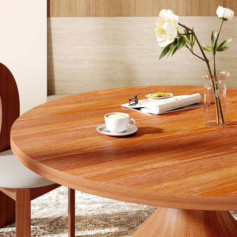 Farmhouse Solid Wood Dining Table, 29.52"H x 53.15"L x 53.15"W, Bright Walnut