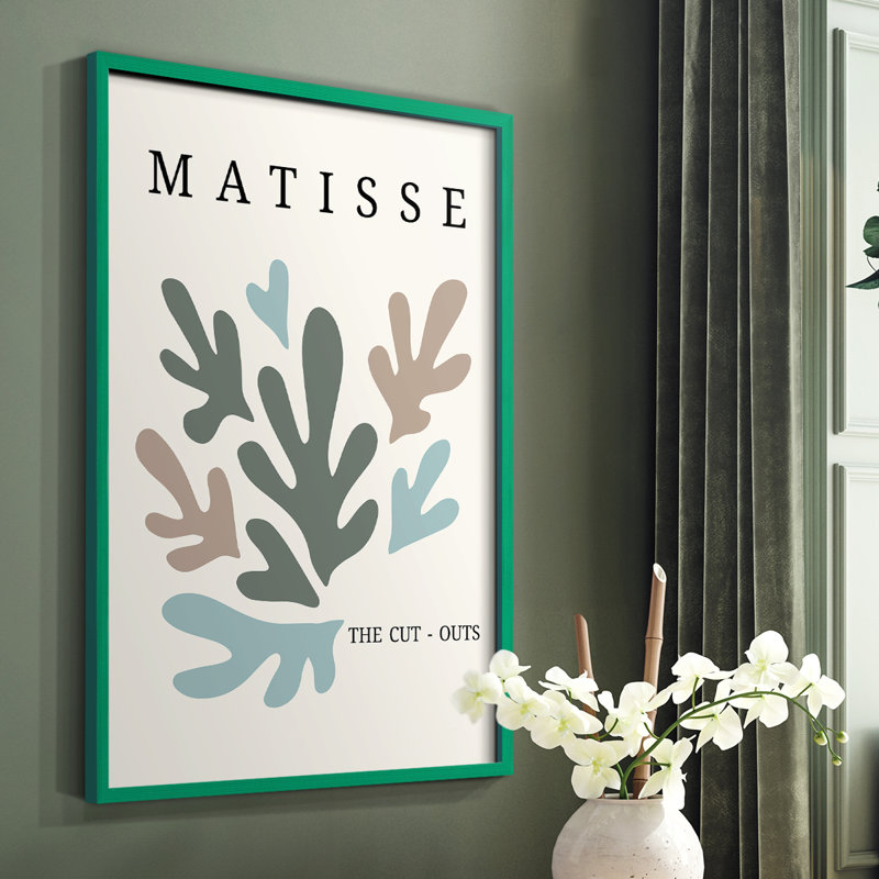 Matisse CDII, reproduction encadrée - bois massif, Cadre simple vert, H 10 po x l 8 po