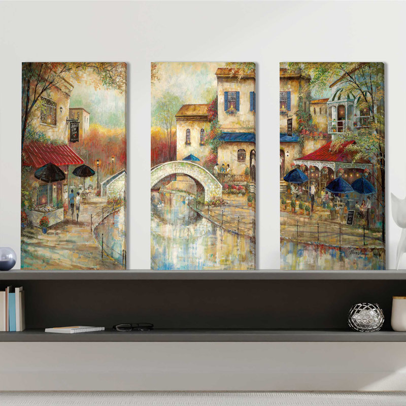 Arthurs - Ensemble de 3 reproductions d'art sur toiles tendues, H 24 po x l 36 po x P 0,75 po