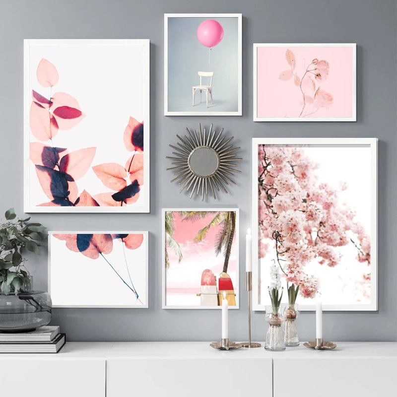 Ensemble de 4 cadres photo 18x18, cadres blancs pour composition murale