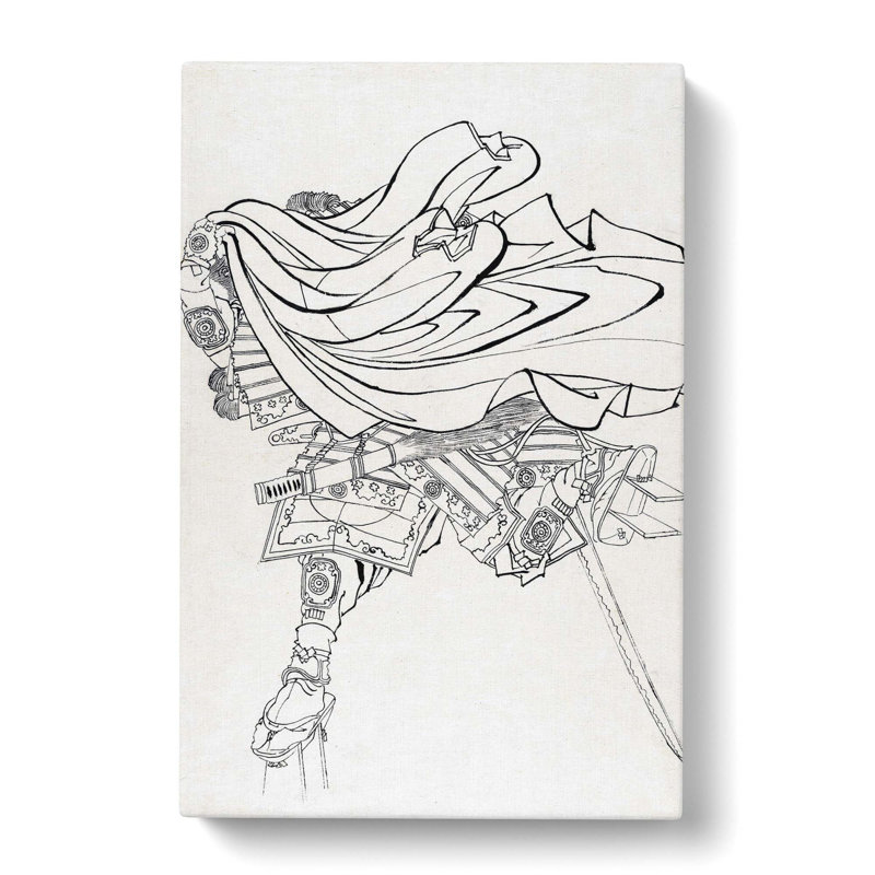 Running Warrior by Katsushika Hokusai - Wrapped Canvas Painting, 76cm H x 50cm W x 3cm D