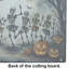Dancing Skeletons Spooky Halloween Glass Cutting Board Large