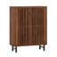 Armoire à chaussures 33,46 po en bois de noyer moderne à 6 niveaux avec portes à persiennes-1439192000