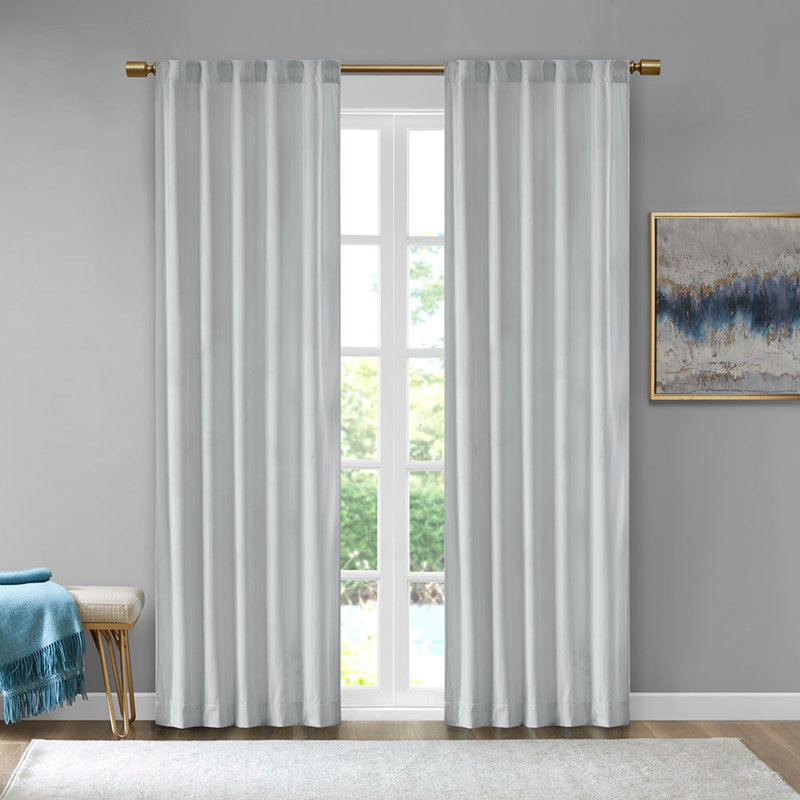 Hegewisch Blackout Curtain Panel Pair, White, 37" W x 95" L