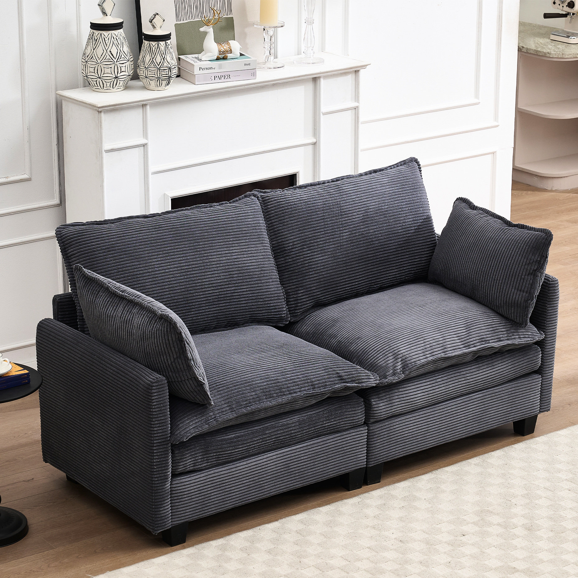 Ebern Designs 2 Velvet - Couch With Armrest Head Relaxation Comfy Deep ...