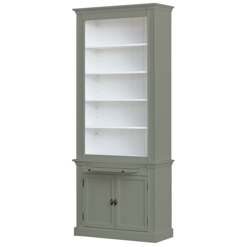 Beven 240cm H x 100cm W Library Bookcase, Light Grey