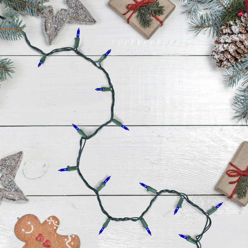 Ensemble de 100 mini lumières de Noël 100 fils 20,25 pi, Bleu / vert
