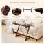 Table d'appoint spacieuse en forme de Z en bambou avec plateau peu encombrant