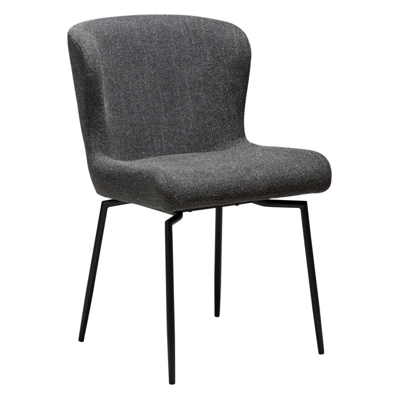 50cm H Polyester Blend Upholstered Side Chair, Black, Grey