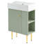 Meuble-lavabo 21,6 po, armoire combinée, meuble de rangement pour salle de bain, lavabo simple en céramique, rangement sur le côté droit-106463526