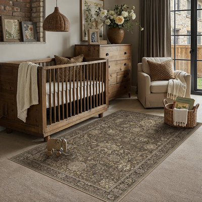 Tapis beige / brun / bleu Aurelia