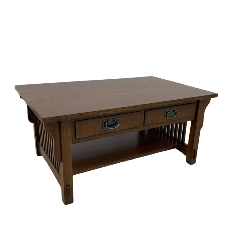 Mission Crofter 4 Drawer Coffee Table with Spindles - 40 inches - Walnut, Walnut