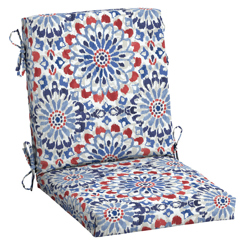 ARDEN Outdoor Lounge Chair 3.5" Cushion, 3.5" H x 18" W x 16.5" D, Red/Blue