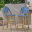 Tabourets de bar 4 pieds en aluminium bleu sarcelle avec repose-pieds-1806797499