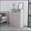 Commode à quatre tiroirs Lagos, une tablette, plateau supérieur, gris clair et blanc-1334728126
