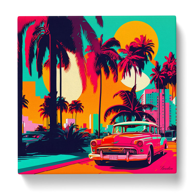 Miami Fauvism - Wrapped Canvas, 50cm H x 50cm W x 3cm D