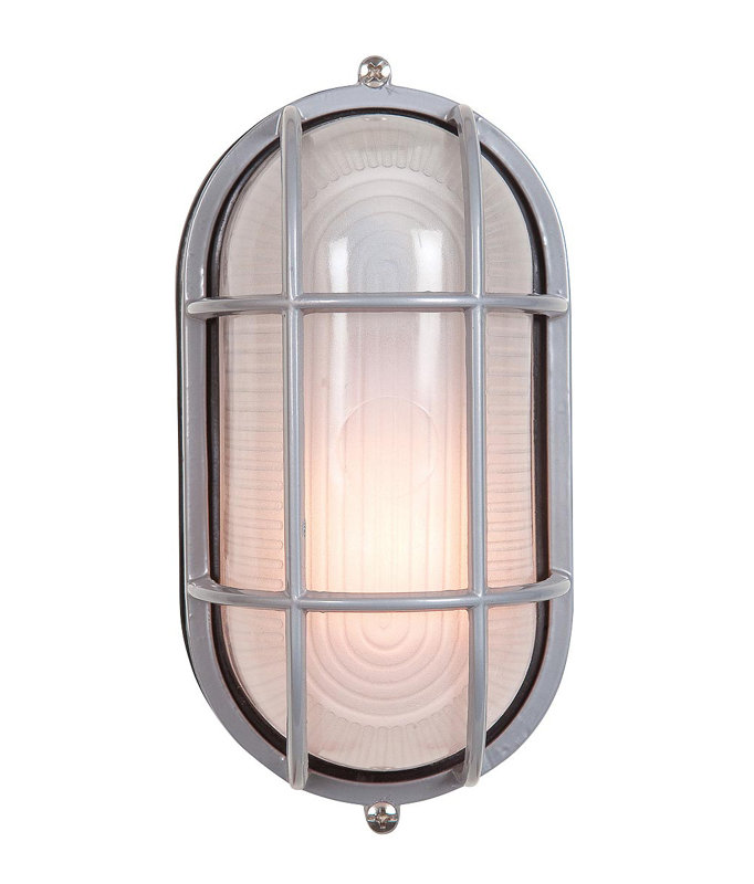 Luminaire d'extérieur à cloison en verre Zurcher, blanc, H 6,5 po x l 11 po x P 5 po