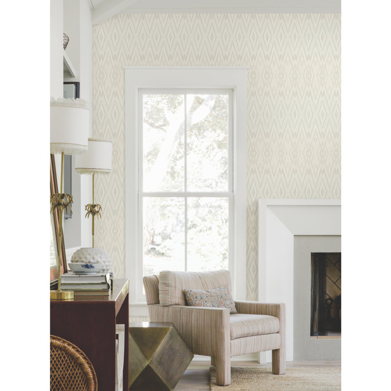 Diamond Marquise Wallpaper Roll, Light Neutral