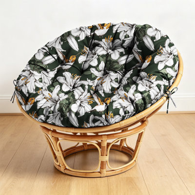 47 Inch Large Round Tufted Floor Cushion Thick Meditation Seat Pad With Carry Ties,Floral