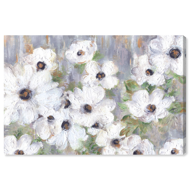 Texture et fleurs, art mural coloré par Art Remedy, Toile tendue, H 10 po x l 15 po